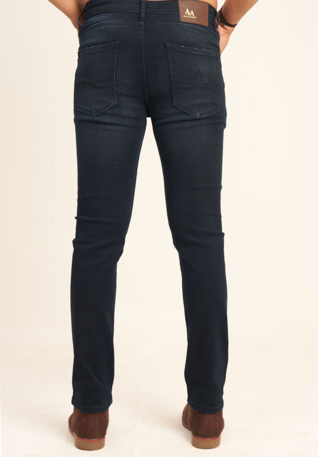 Dark Blue Straight Fit Aachari