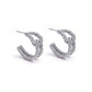 Silver Threaded Circular Hoops