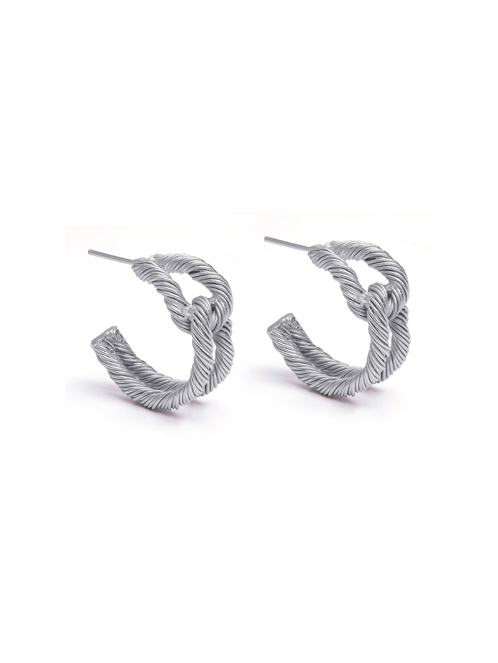 Silver Threaded Circular Hoops
