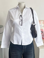 Vanilla White Corset Fitted Shirt