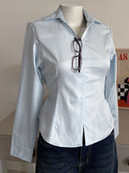 Powder Blue Corset Fitted Shirt