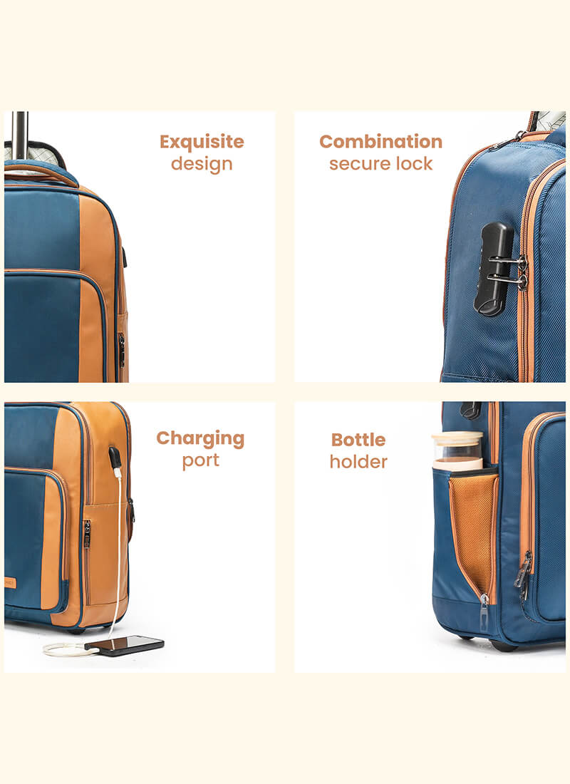 Jetson | Blue |  Laptop Trolley Backpack