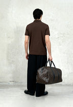Brown French-Terry Polo T-Shirt