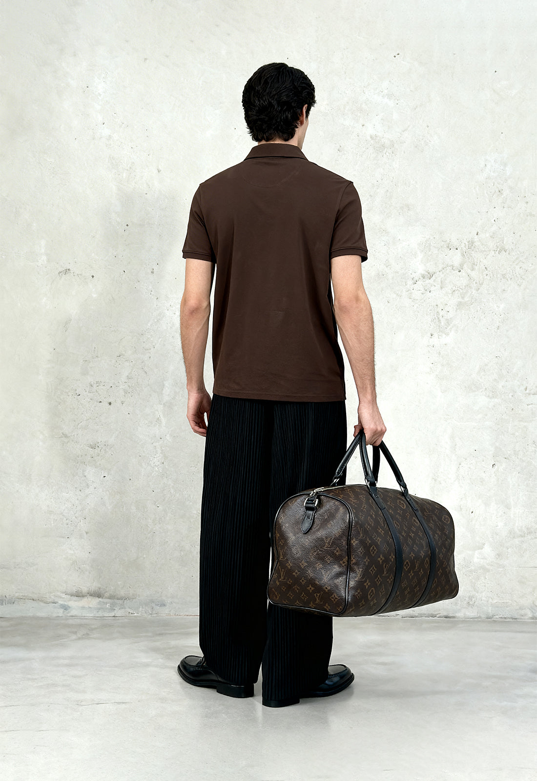 Brown French-Terry Polo T-Shirt