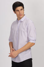 Uri Purple Stripe Full Sleeve Shirt Uri