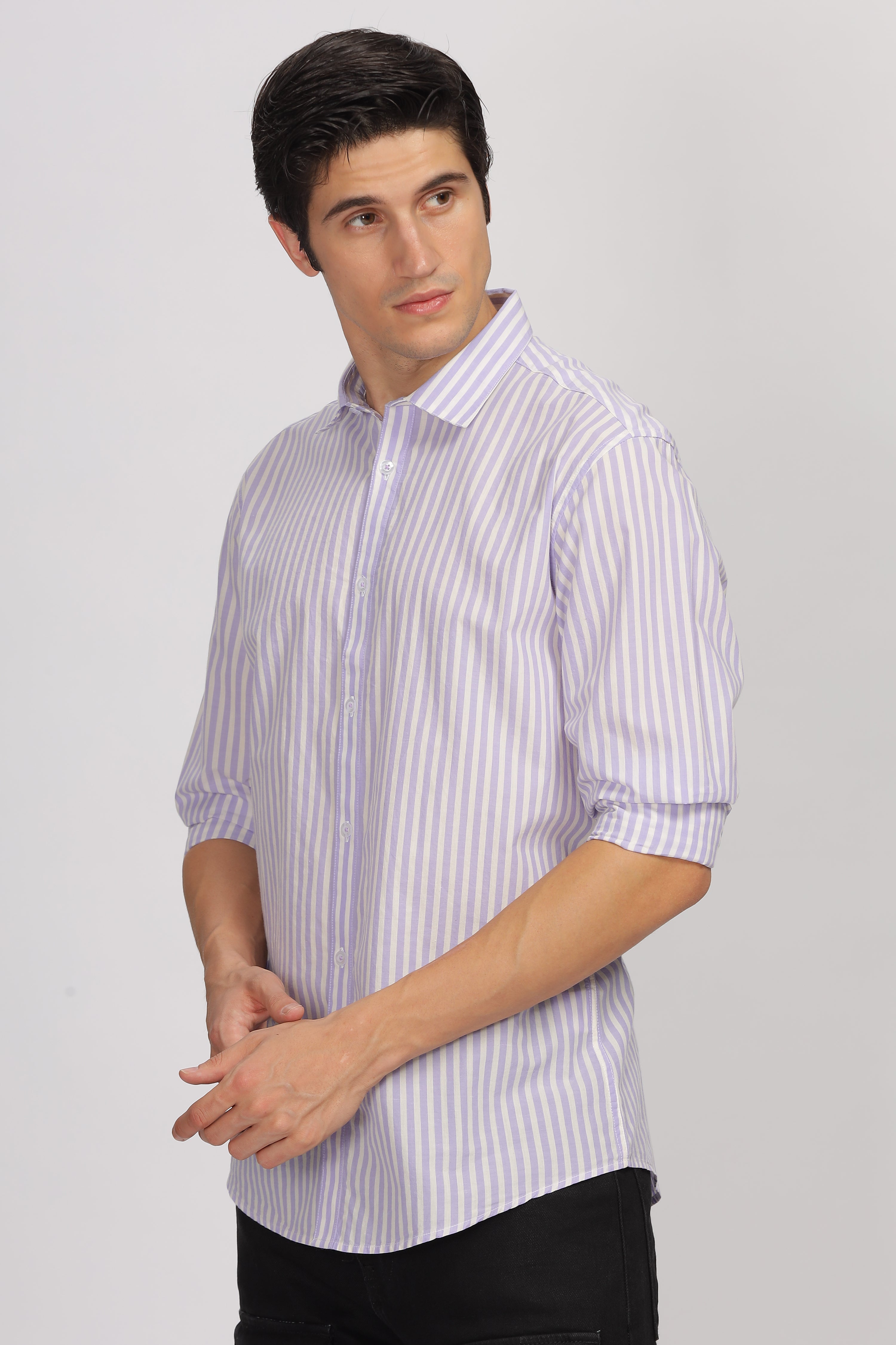 Uri Purple Stripe Full Sleeve Shirt Uri