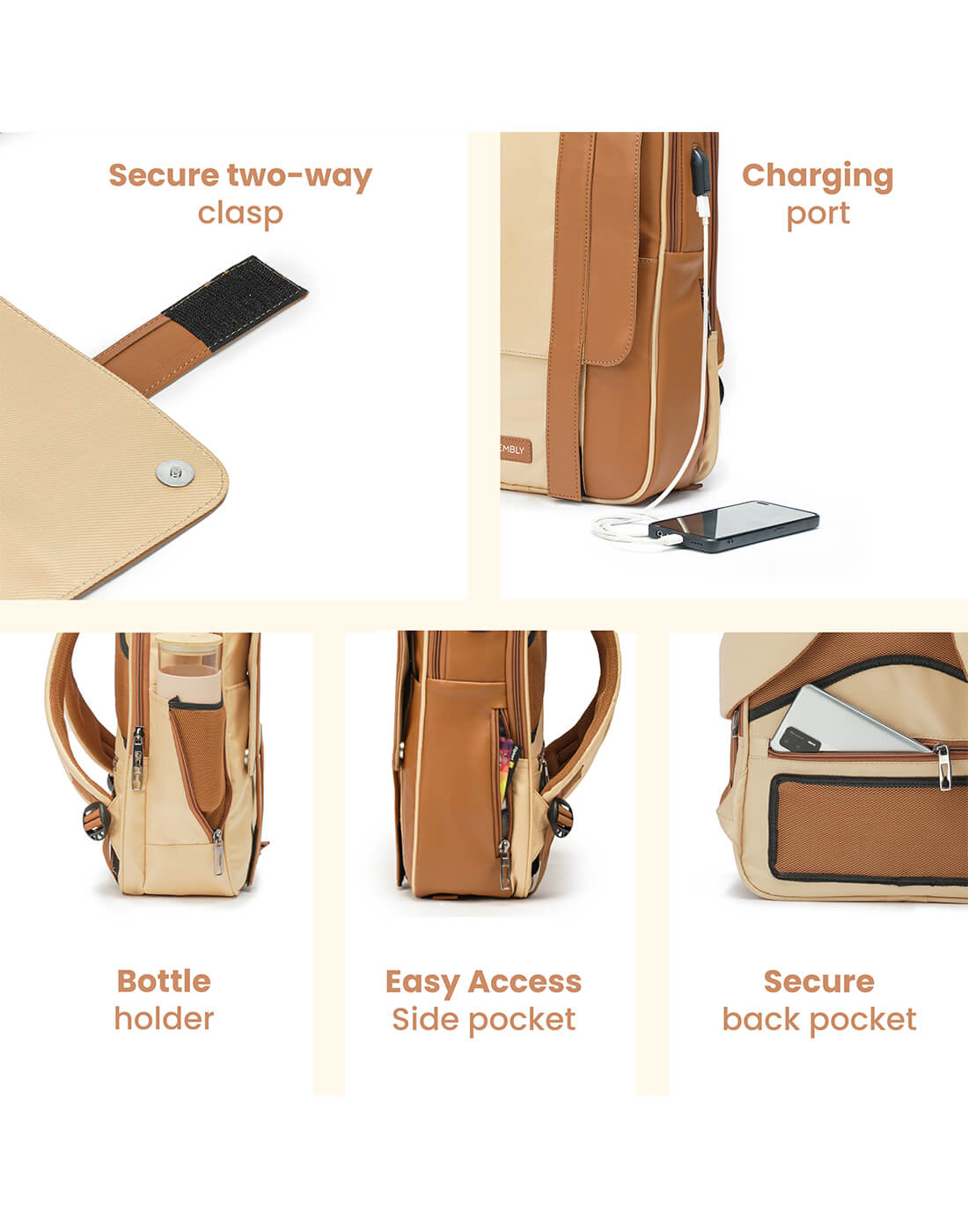 Echo | Beige | Laptop Backpack