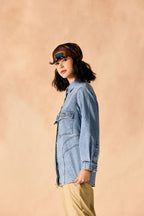 Oversized Stone Washed Denim Button-up Shirt