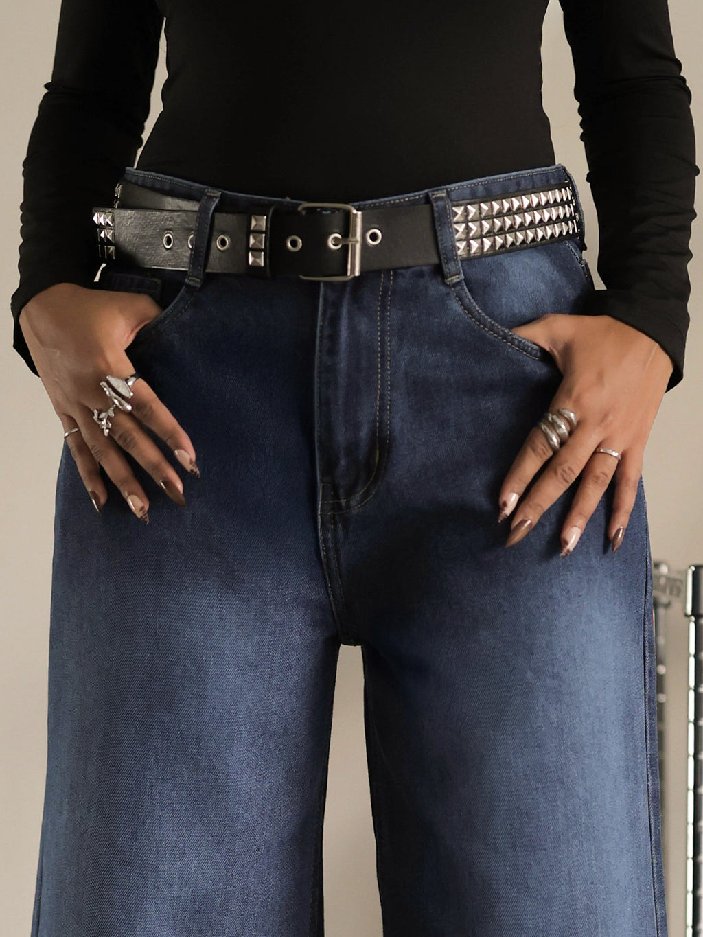 Classic Blue Washed Wide Leg Jeans Stylish Wodrobe