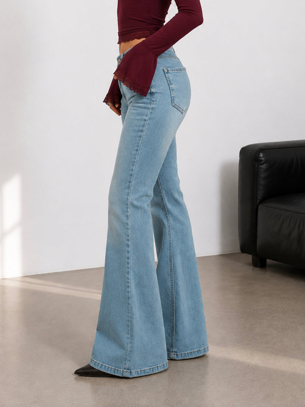 Premium Arctic Blue Washed Bootcut Jeans