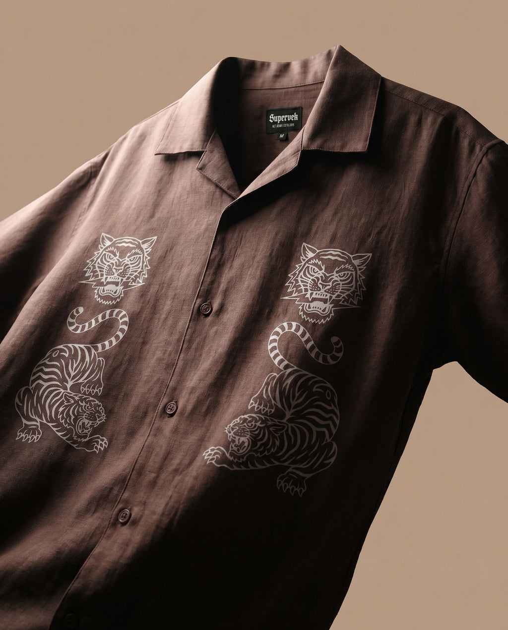 Brown Tiger Fury Resort Shirt
