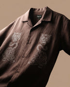 Brown Tiger Fury Resort Shirt