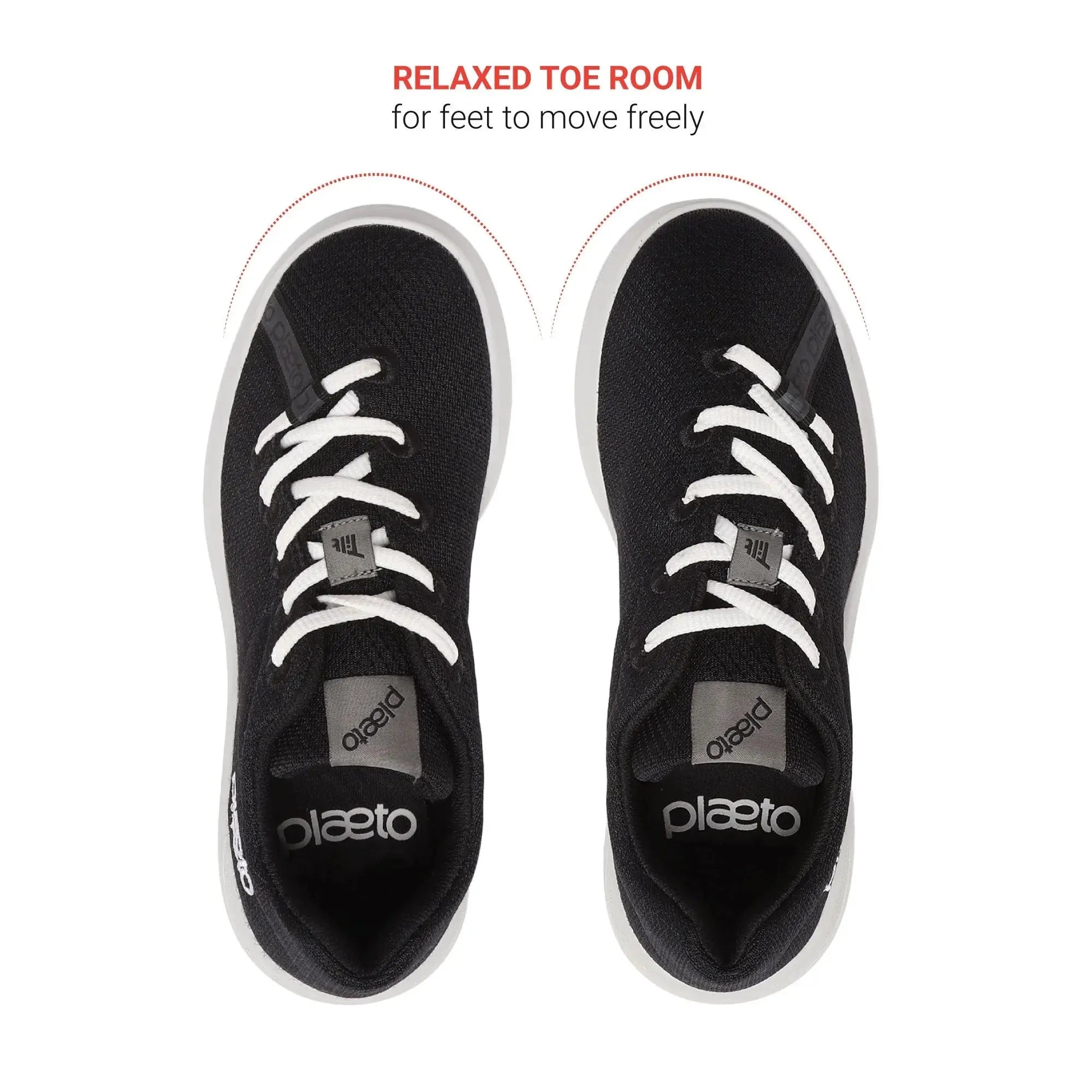 Women’s Aura Black Casual Shoes Plaeto