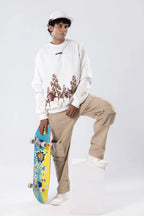 Frost Flower Printed White Sweatshirt Off Sinners