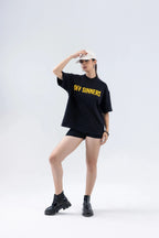 “Beauty Bites Back” Round Neck Black T-shirt Off Sinners
