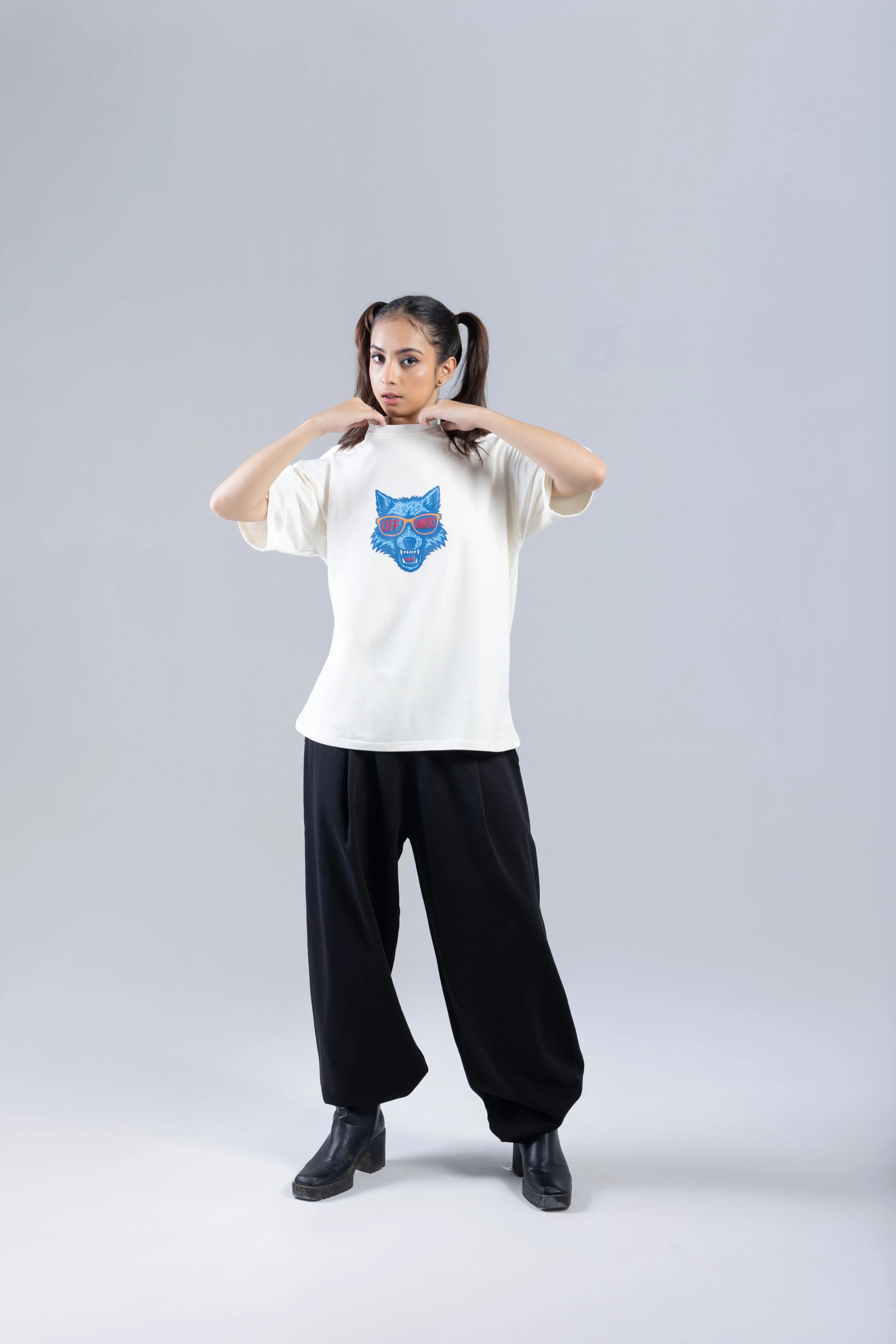 "Caught You Looking" Printed White T-Shirt