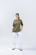 “Drip > AI” Round Neck Green T-shirt Off Sinners