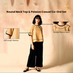Round Neck Top & Palazzo Casual Co-Ord Set