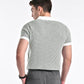 Jacquard Johnny-Collar Knit Polo in Forest Green X White