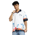 Vacay Club Half-Sleeves Printed White Shirt FLYAF