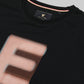 Regular-fit Full-Sleeve T-shirt in Supima Cotton Lycra with HD and Non-PVC Chest Print - Black