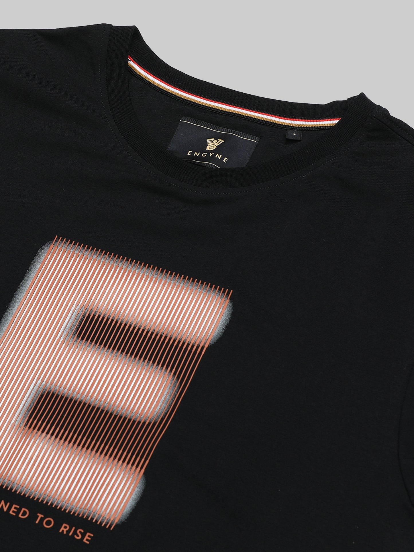 Regular-fit Full-Sleeve T-shirt in Supima Cotton Lycra with HD and Non-PVC Chest Print - Black