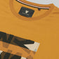 Regular Fit T-shirt in Supima Cotton Lycra with Non-PVC Print and Chest Embroidery Featuring Branded Artwork Play - Mustard