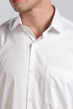 Kollarz and Kreazez Men's White Sateen Shirt – 100% Giza Cotton, Lab-Certified
