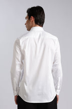 Kollarz and Kreazez Men's White Sateen Shirt – 100% Giza Cotton, Lab-Certified