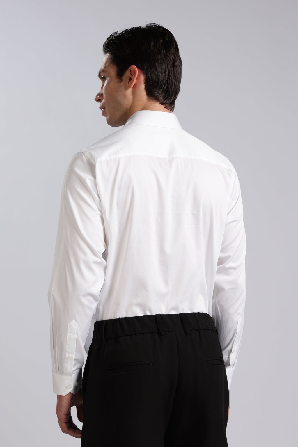 Kollarz and Kreazez Men's White Sateen Shirt – 100% Giza Cotton, Lab-Certified