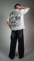 Rust Graffiti Grey Men’S Oversized T-Shirt Rustlines