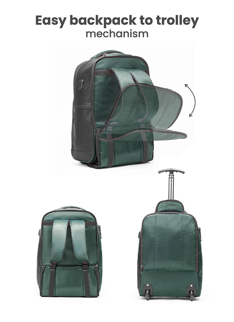 Jetson | Green | Laptop Trolley Backpack