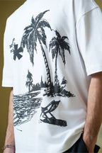 Deeper For You Printed Oversized White T-Shirt Main Character