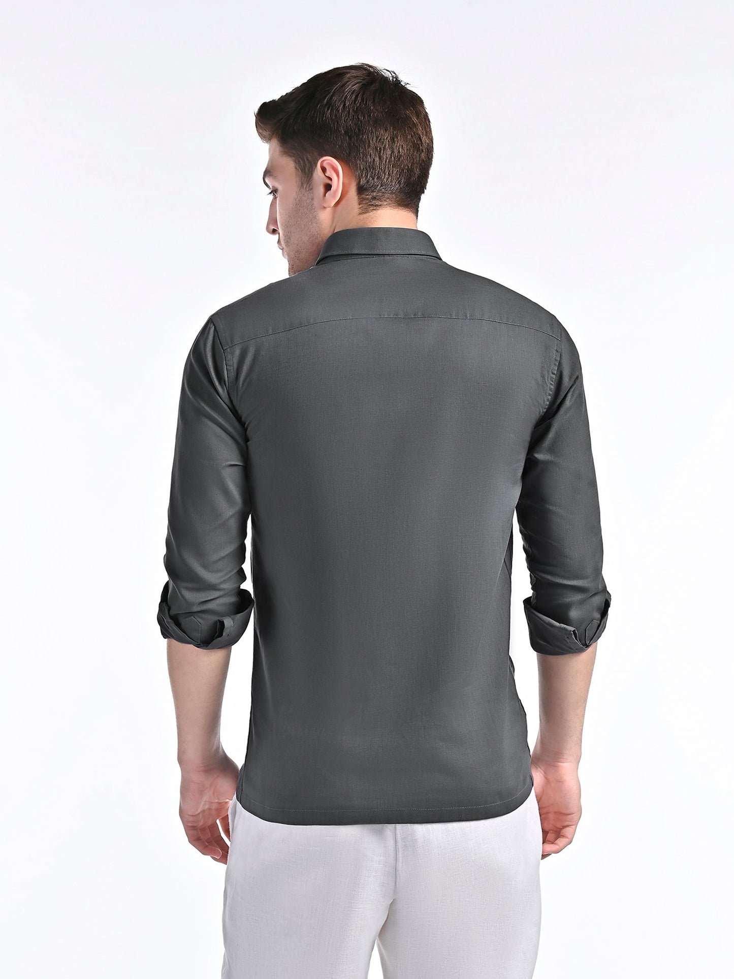 Conquest Ash Grey Linen Blend Shirt