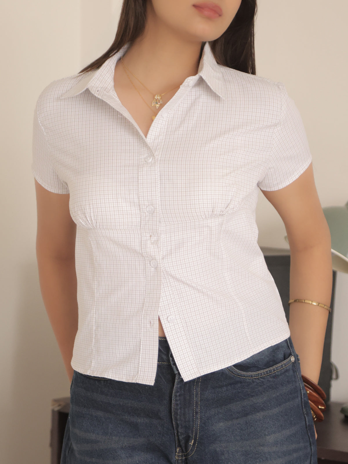Cookie Crumble Checks Short Sleeve Fitted Shirt