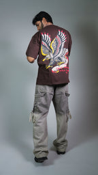Eagle Eye Brown Men’S Oversized T-Shirt Rustlines