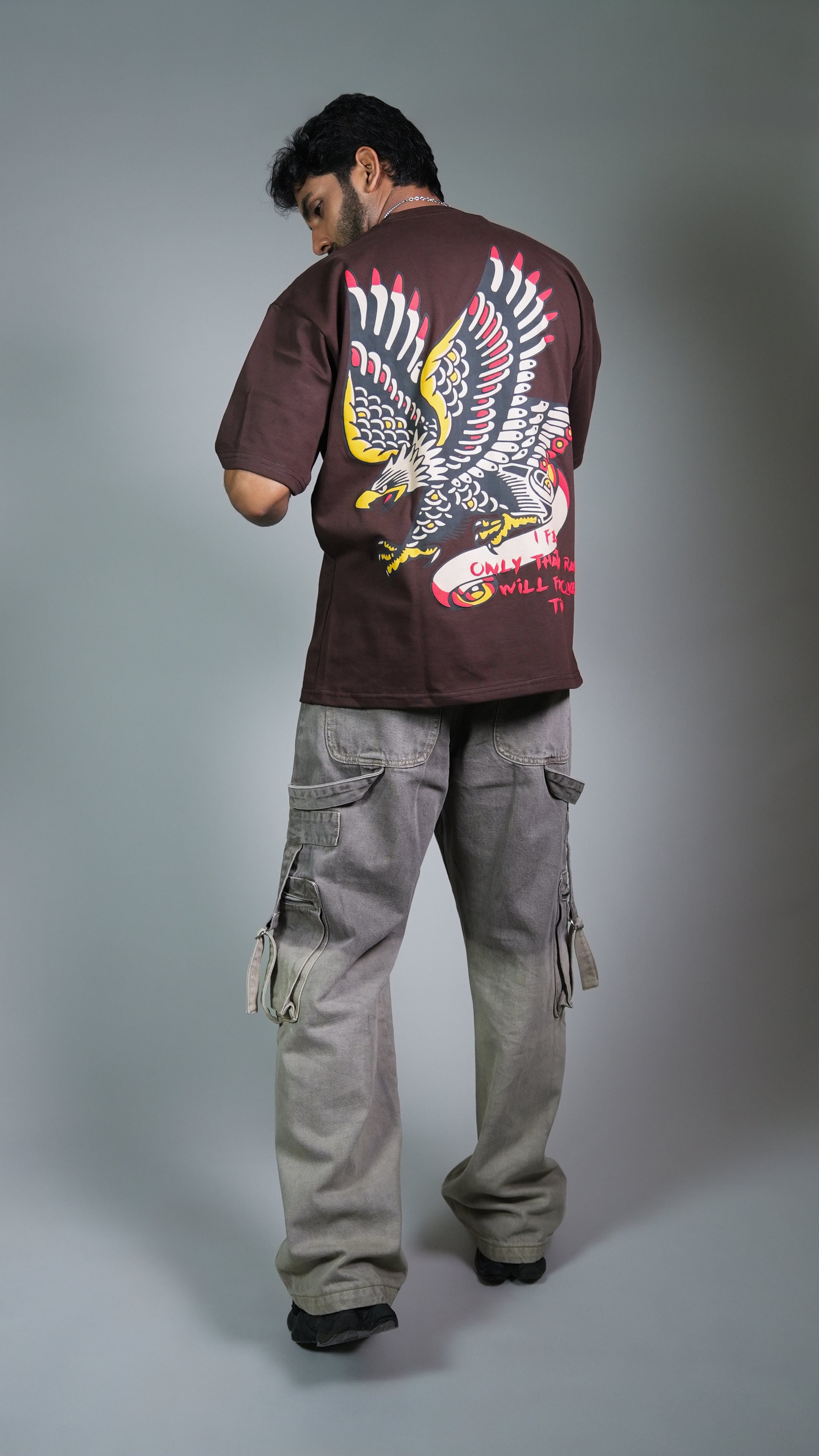 Eagle Eye Brown Men’S Oversized T-Shirt Rustlines