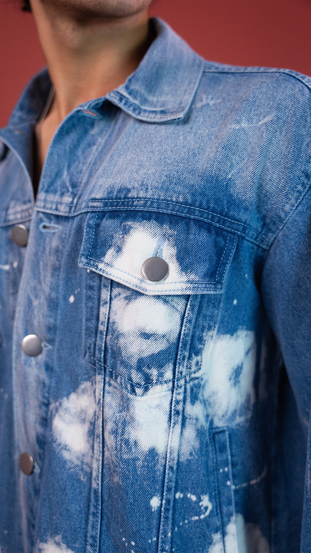 Blue Cloud Denim Men'S Jacket Rustlines