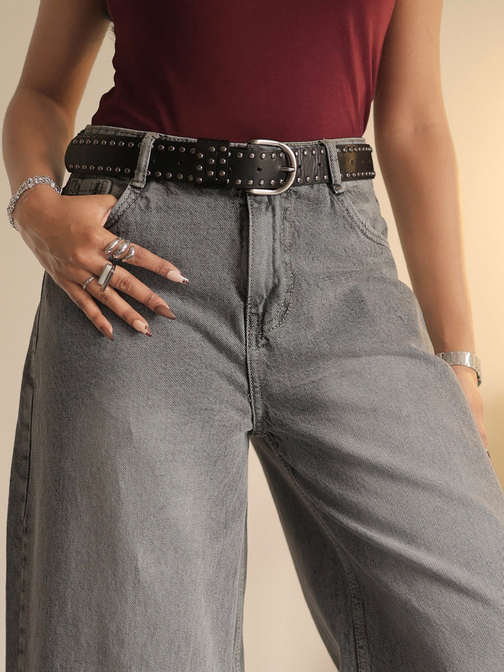 Comet Grey Washed Wide Leg Jeans Stylish Wodrobe
