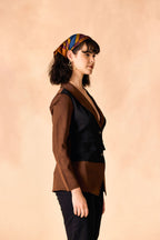 Colorblock Two-Button Blazer Jacket