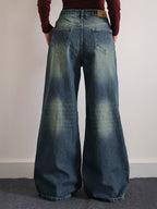 Twilight Green Tinted Ultra Wide Leg Jeans