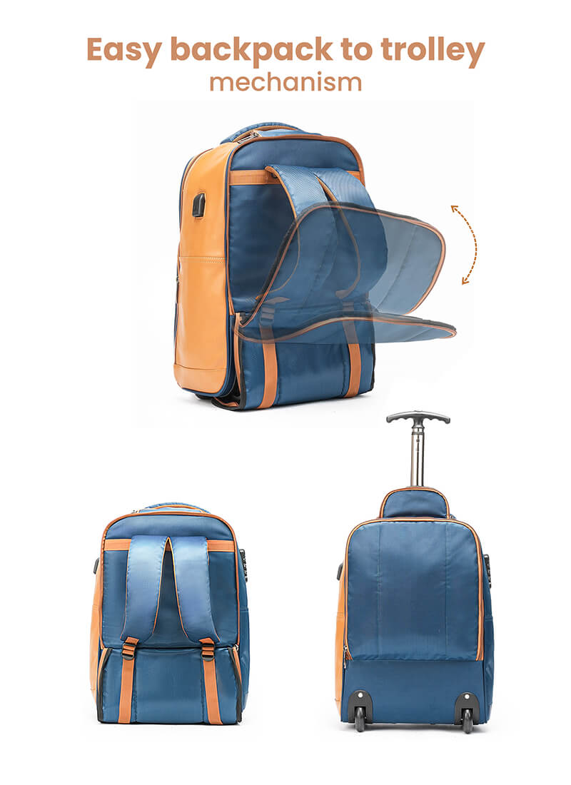 Jetson | Blue | Laptop Trolley Backpack