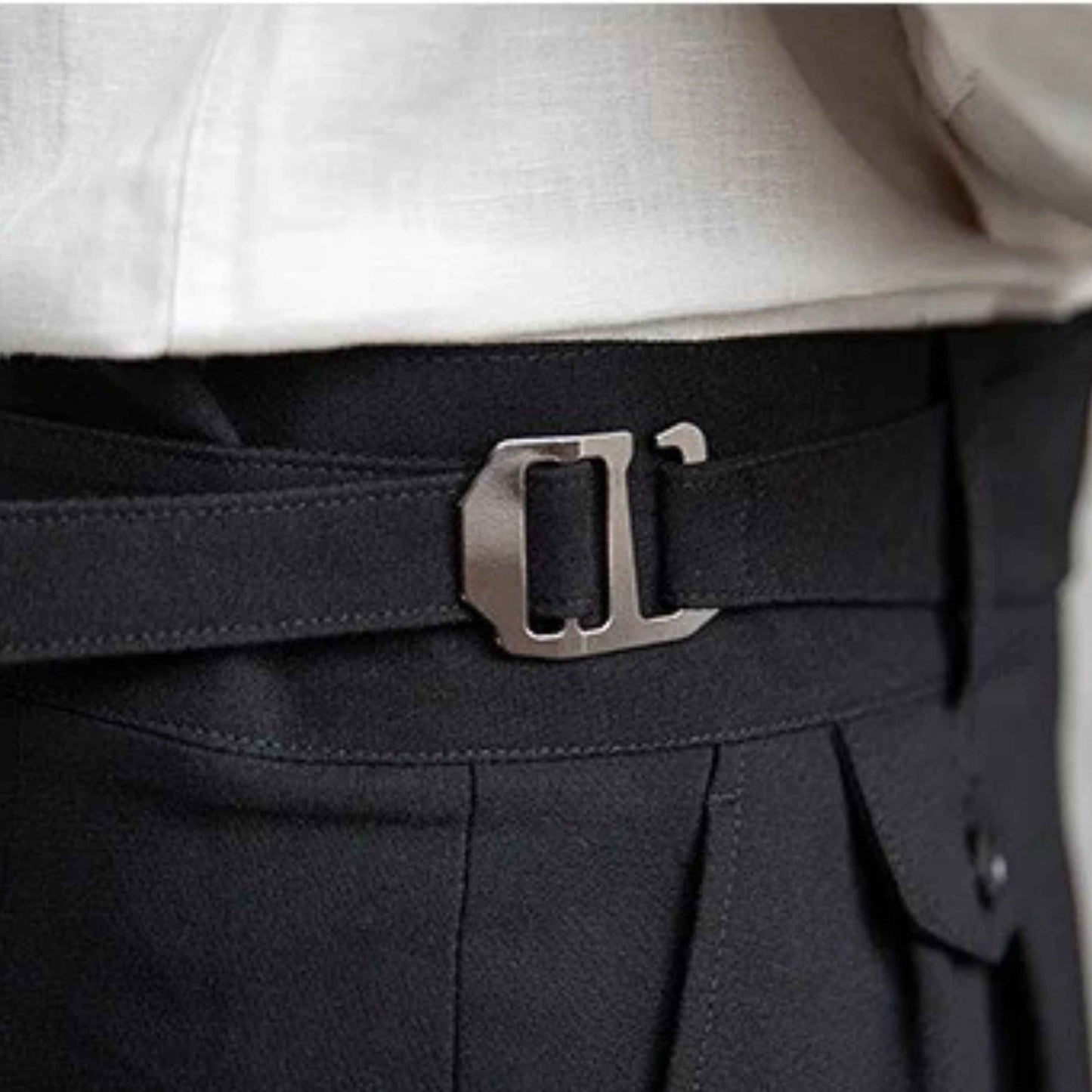 Black Gurkha Pants with Right Front Side Adjuster Buckle| by Adam Spirit - Adam Spirit