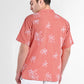 Box-Fit Floral Bloom Linen Shirt in Coral
