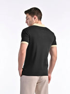 Men's Smooth-Touch Contrast Gloss Black Polo Vellure