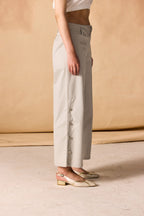 High Banded Waist Wide Leg Pants