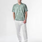 Box-Fit Floral Bloom Linen Shirt in Lust Sage