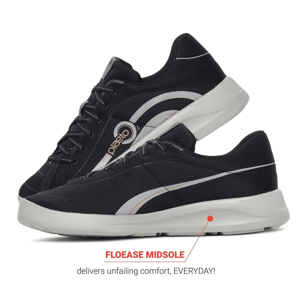 Men's Black Go Trainer Shoes Plaeto