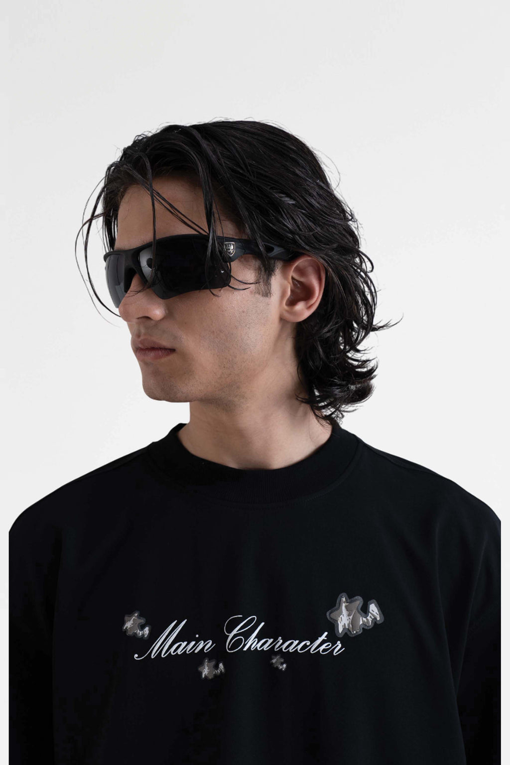 Veni Vidi Vici Printed Black Oversized  T-Shirt Main Character