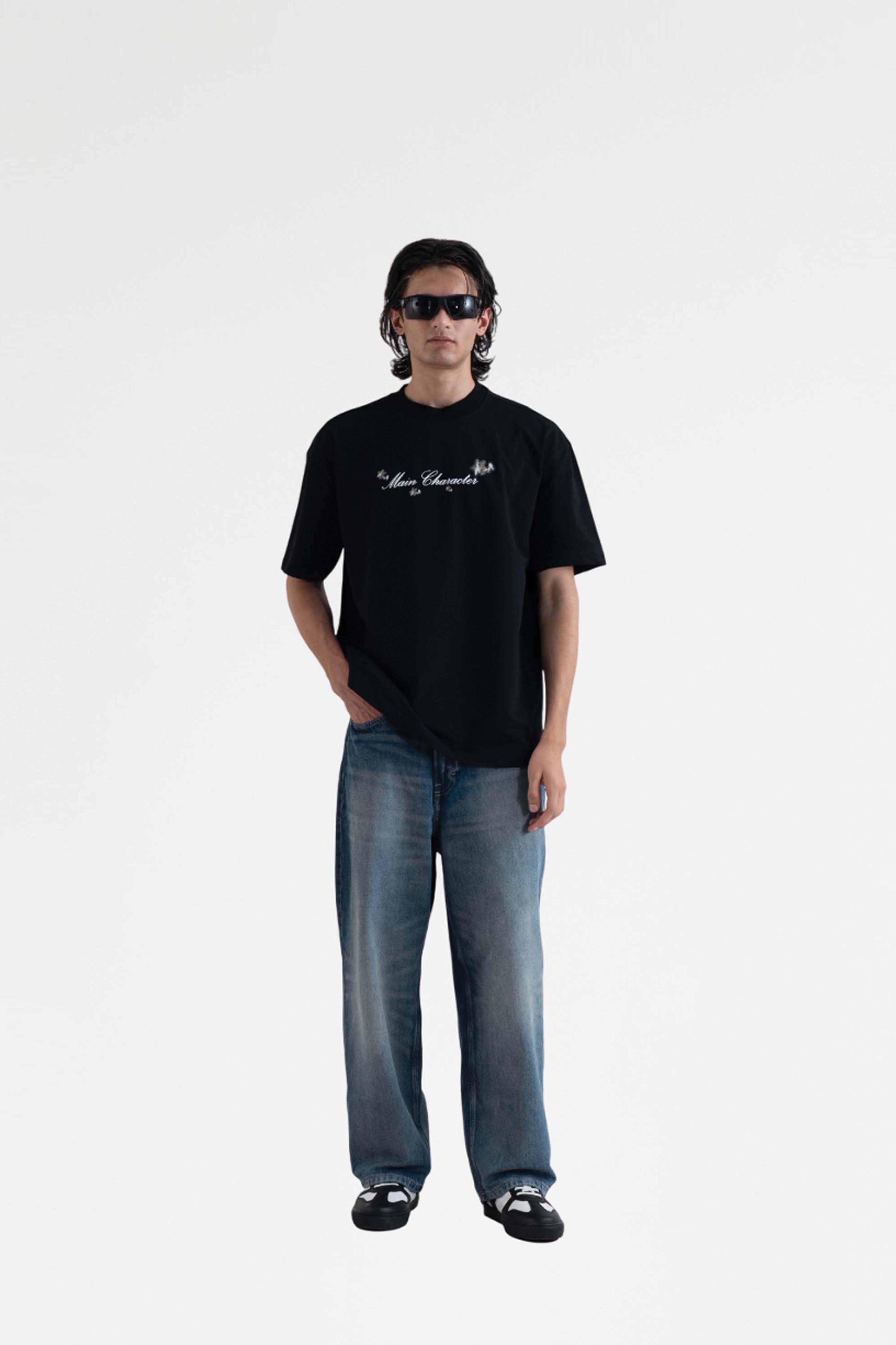 Veni Vidi Vici Printed Black Oversized  T-Shirt